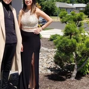 Black and nude formal dress